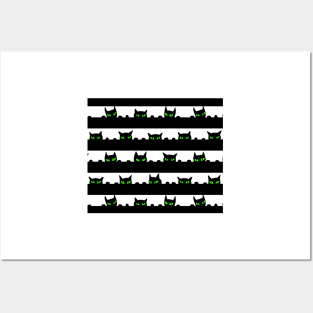 Black Cat Pattern Posters and Art